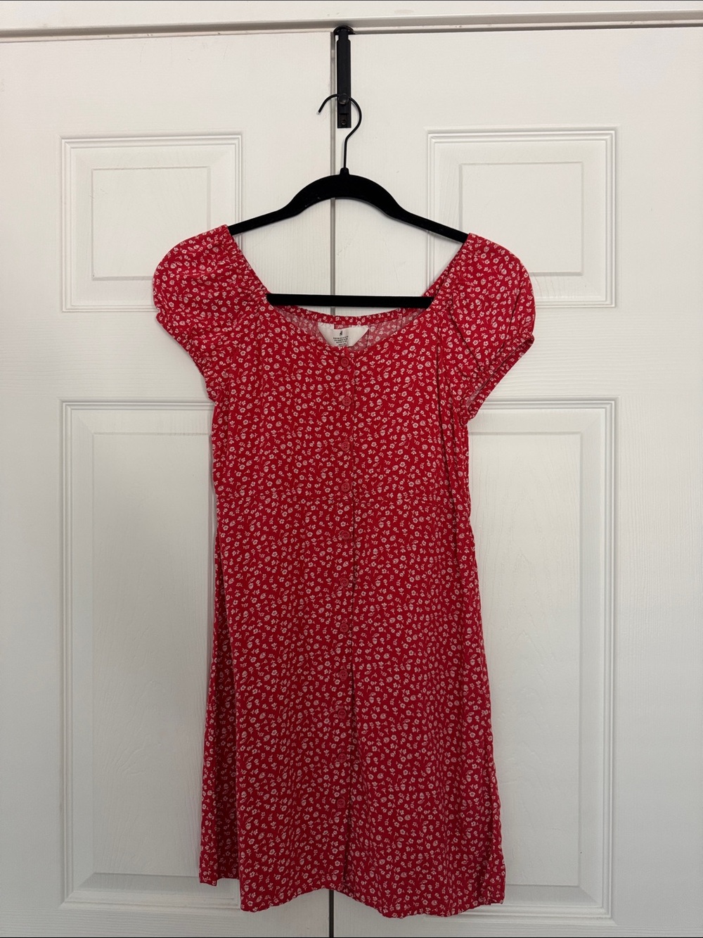 H&M Red Floral Short Sleeve Sundress